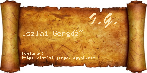 Iszlai Gergő névjegykártya